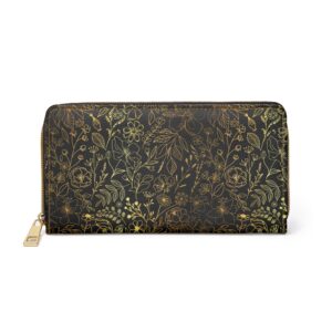 Zipper Wallet - Flower Patch Black Gold