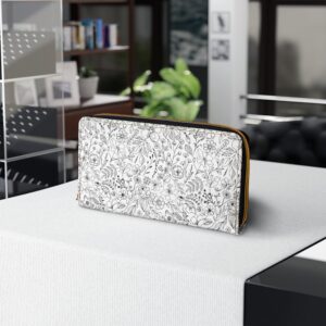 Zipper Wallet - Flower Patch White