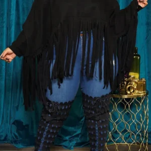 Fringe Game Strong: Tassel Turtleneck Top