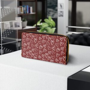 Lovely Hearts -Red Zipper Wallet